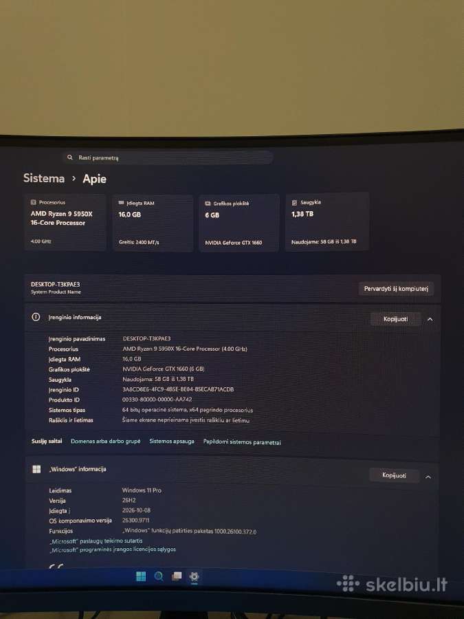 Asus Tuf Gaming X570 Pro (wi-fi) + 5950x sistema - nuotraukos Nr. 6