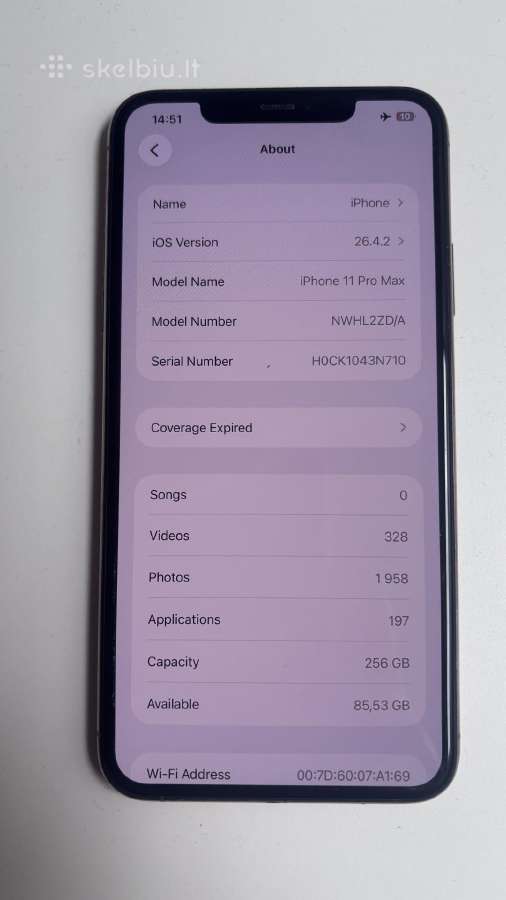 Parduodamas iPhone 11 Pro Max 256 GB - nuotraukos Nr. 4