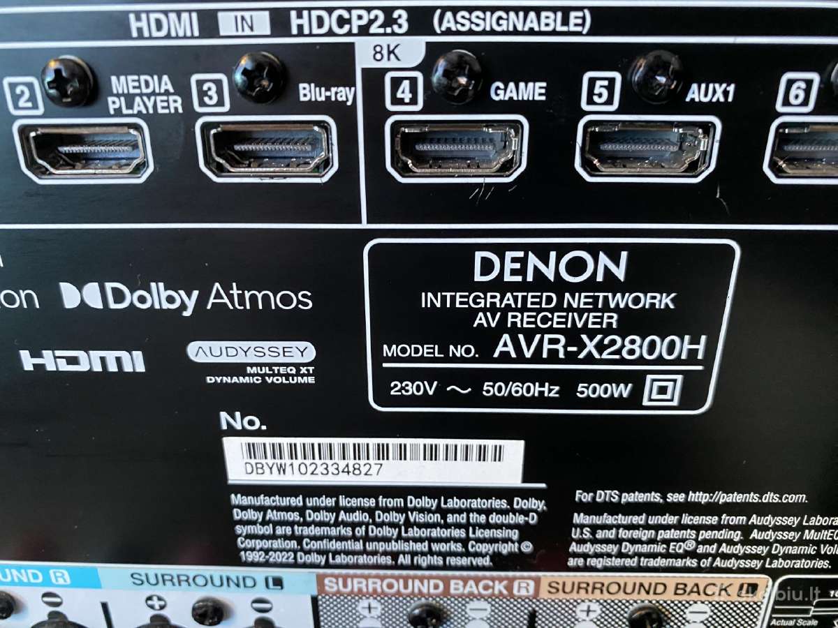 Denon Avr-x2800h - nuotraukos Nr. 8