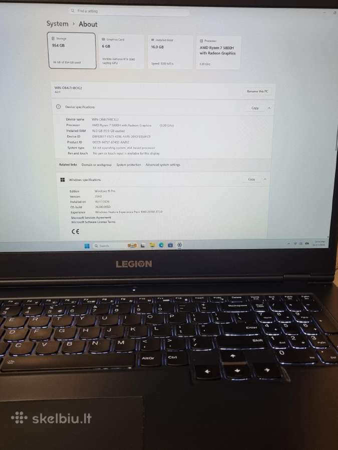 Lenovo Legion 5 17 Ryzen 7 Rtx 3060 - nuotraukos Nr. 8