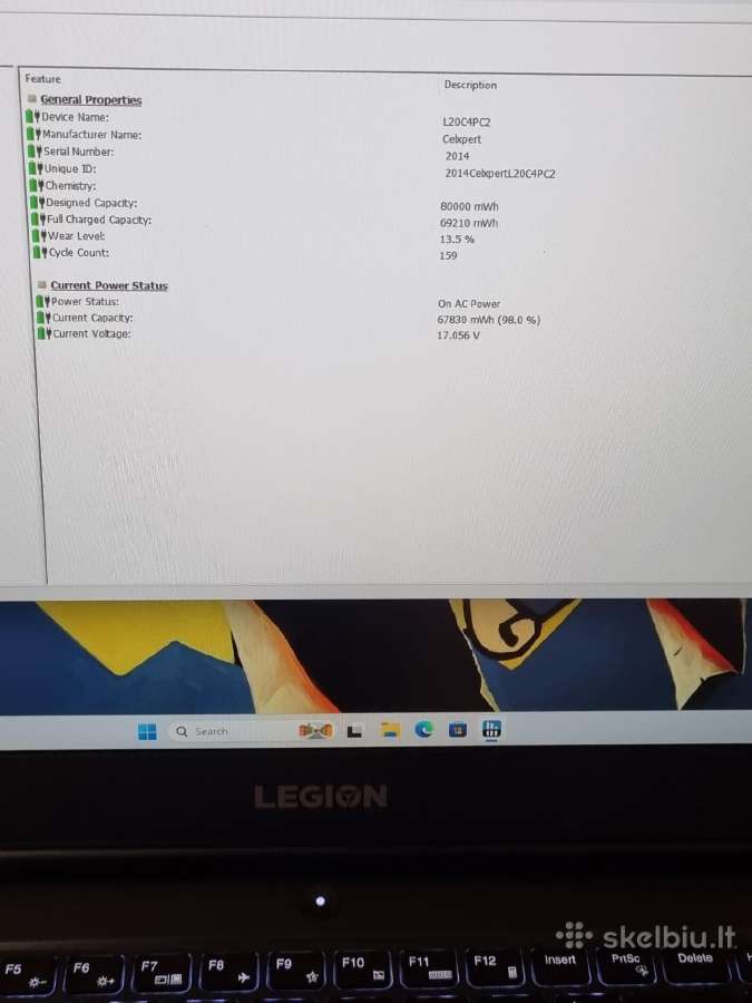 Lenovo Legion 5 17 Ryzen 7 Rtx 3060 - nuotraukos Nr. 9