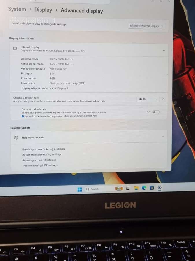 Lenovo Legion 5 17 Ryzen 7 Rtx 3060 - nuotraukos Nr. 11