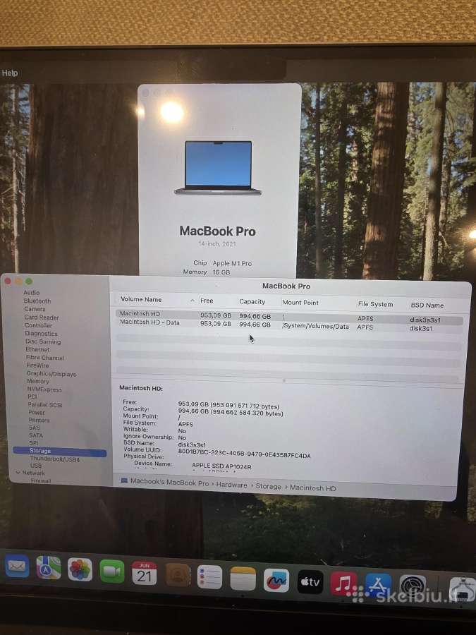 MacBook Pro 14" (A2442, M1 Pro) - nuotraukos Nr. 7