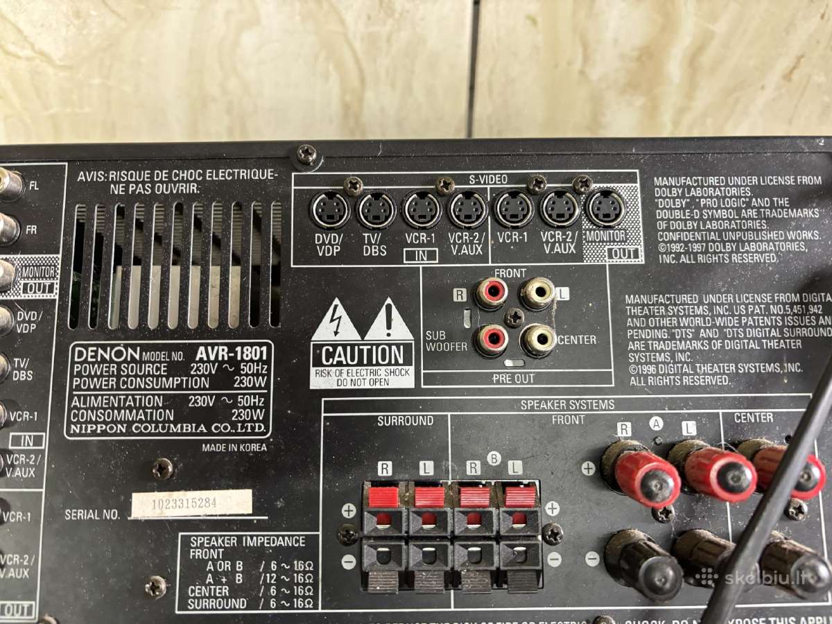 Denon Avr -1801 erdvinio garso sistema - nuotraukos Nr. 3