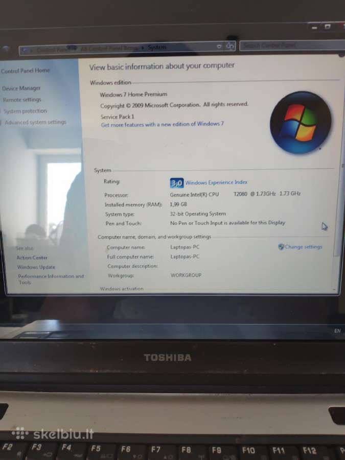 Toshiba laptopas - nuotraukos Nr. 2