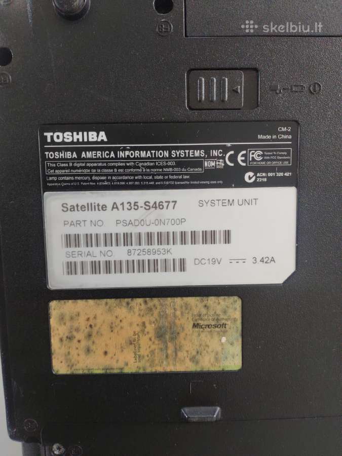 Toshiba laptopas - nuotraukos Nr. 6