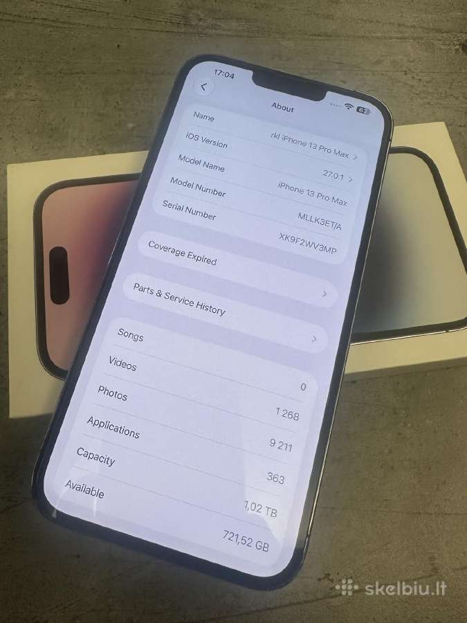 iPhone 13 Pro Max 1 TB su nauja baterija - nuotraukos Nr. 3
