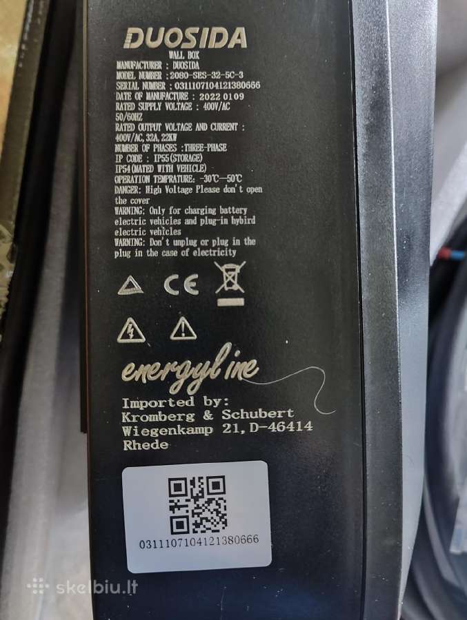 1f arba 3f Ev 22kw krovimo stotelė su Type 2 laidu - nuotraukos Nr. 3