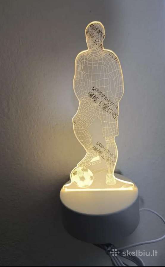 3D LED futbolininko lempa. Dekoracija - dovana - nuotraukos Nr. 3