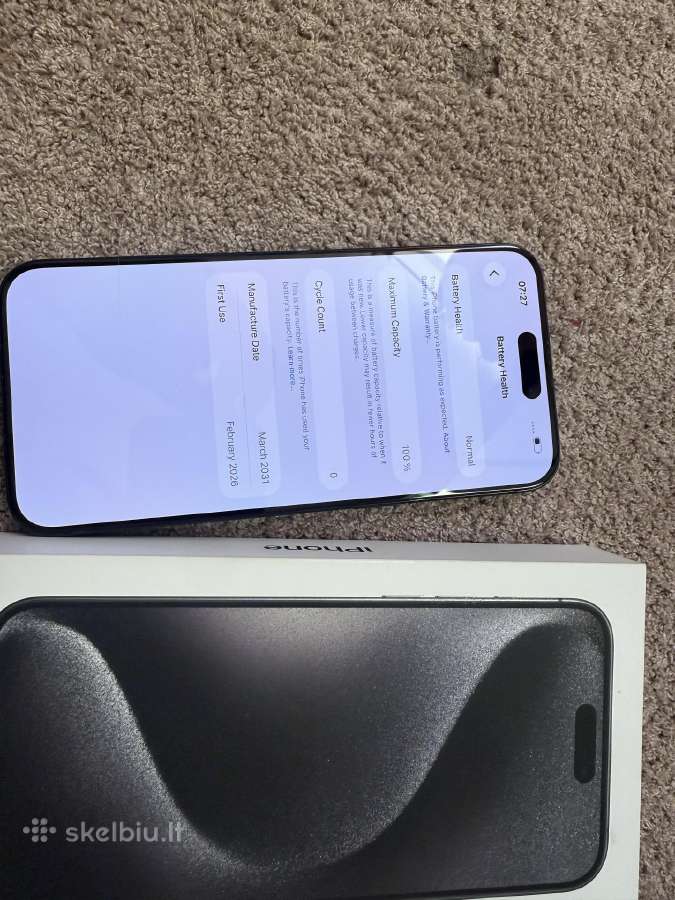 iPhone 15 Pro Max 256gb 100% - nuotraukos Nr. 8