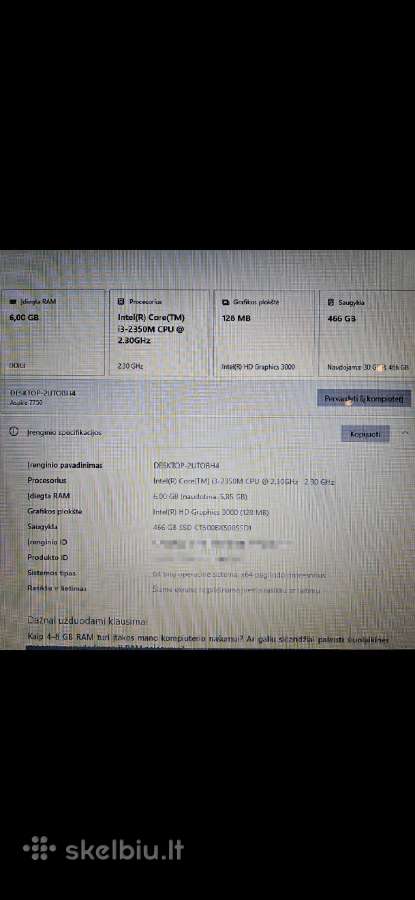 Acer Aspire 7750 - nuotraukos Nr. 3