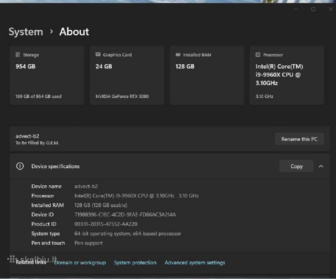 Intel i9-9960x x299 taichi 128gb ddr4 3200 - nuotraukos Nr. 2