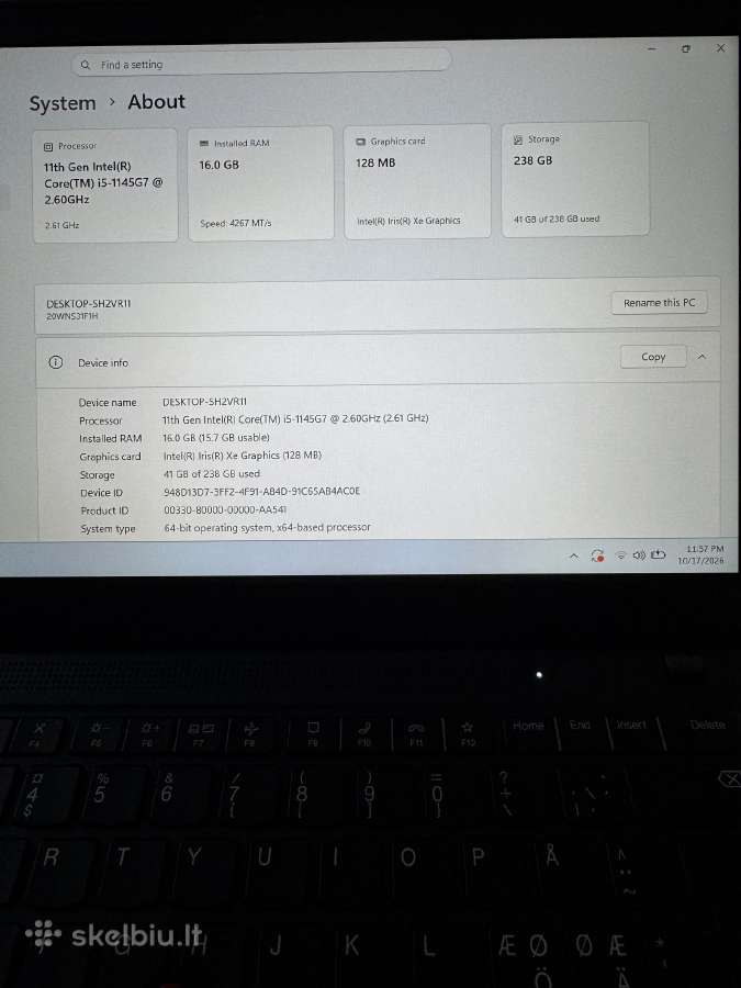 Lenovo Thinkpad T14s Gen 2 i5 16 GB RAM - nuotraukos Nr. 13
