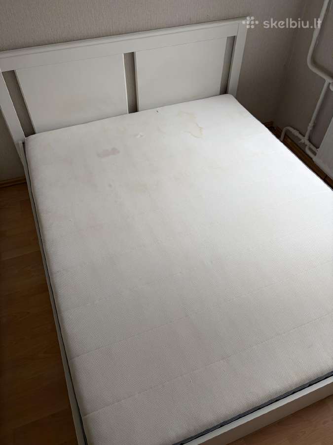 Balta lova 160 200 cm su Ikea čiužiniu - nuotraukos Nr. 4