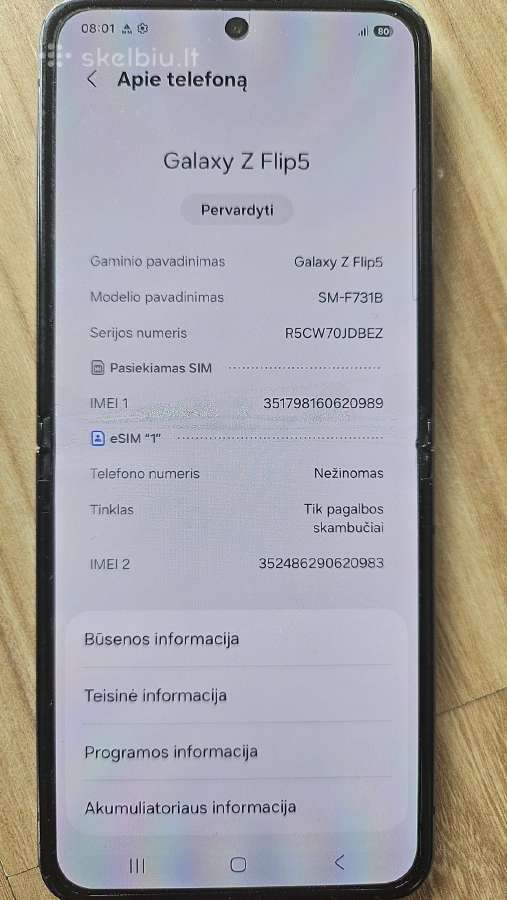 Parduodu Samsung flip 5 su defektais - nuotraukos Nr. 4