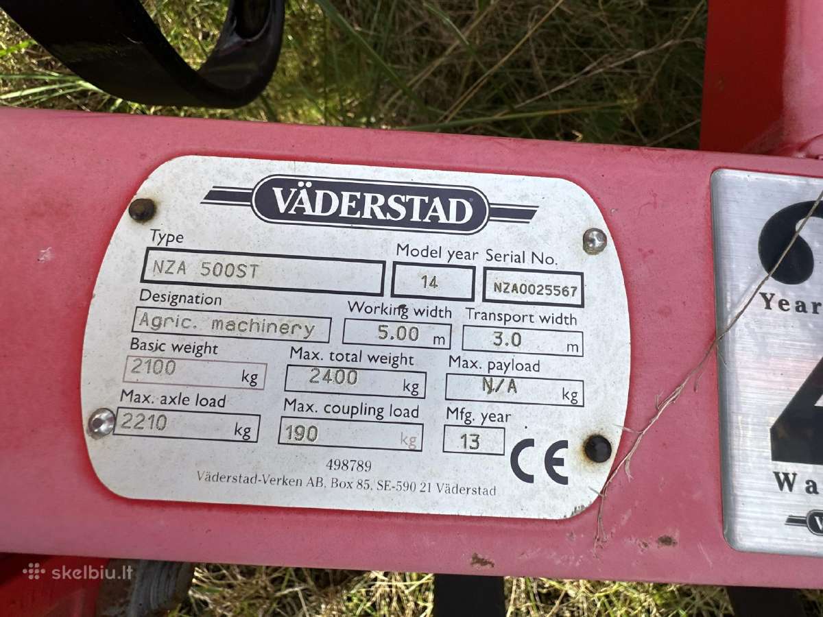 Väderstad Nza 500st kultivatorius - nuotraukos Nr. 2