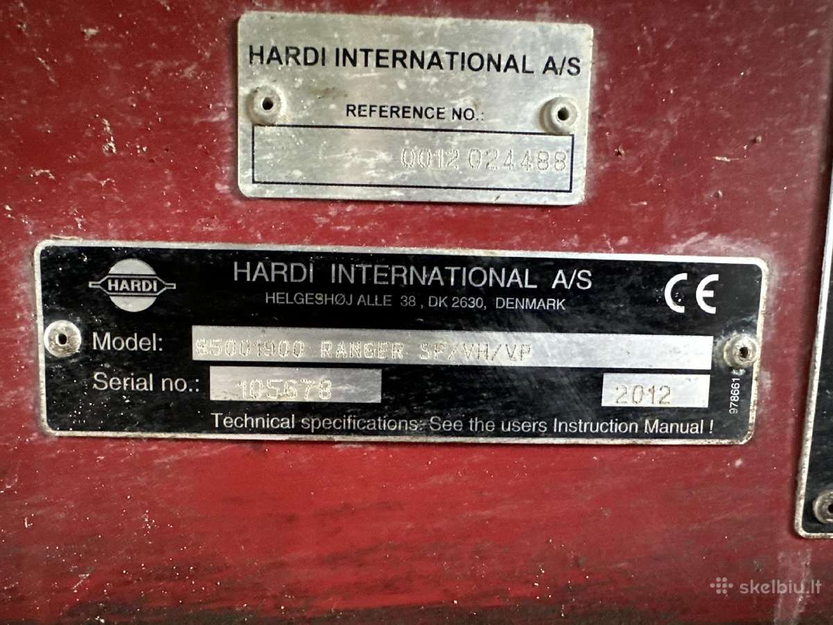 Purkštuvas Hardi Ranger 2500 - nuotraukos Nr. 6