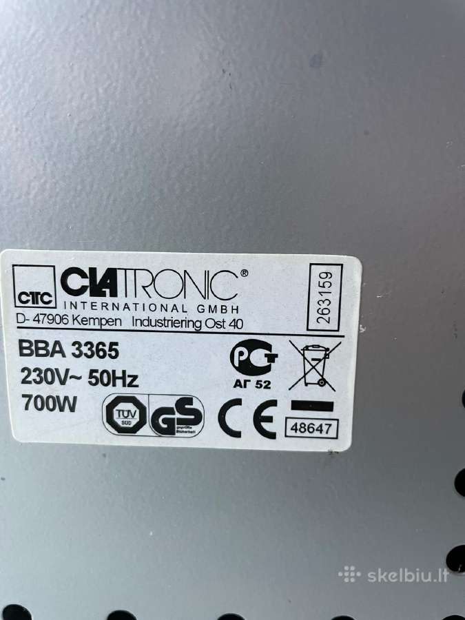 Duonkepė duonkepės Clatronic Bba 3365 su mentele - nuotraukos Nr. 6