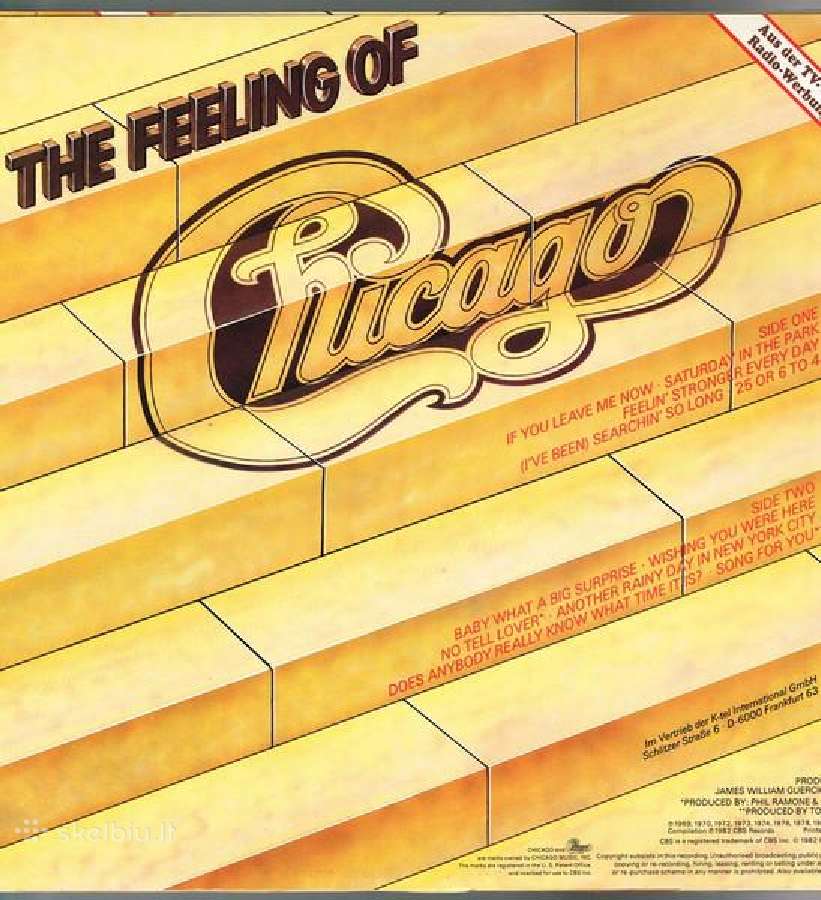Vinilas Chicago - The Feeling (Cbs Records) - nuotraukos Nr. 4