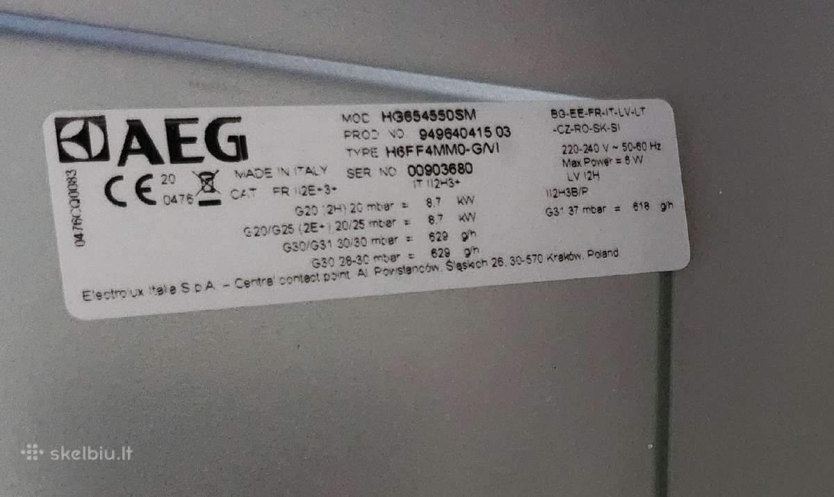 Dujinė kaitlentė Aeg Hg654550sm - nuotraukos Nr. 3