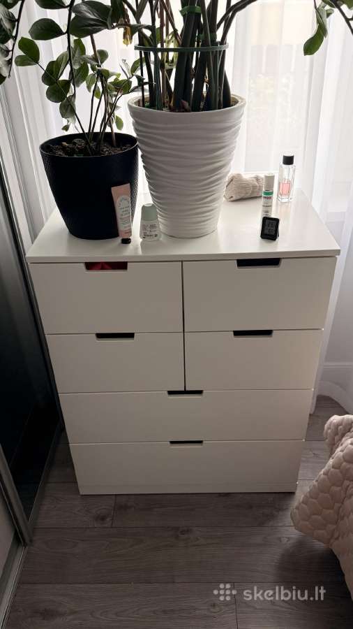 Ikea Nordli komoda, 6 stalčiai, balta - nuotraukos Nr. 2