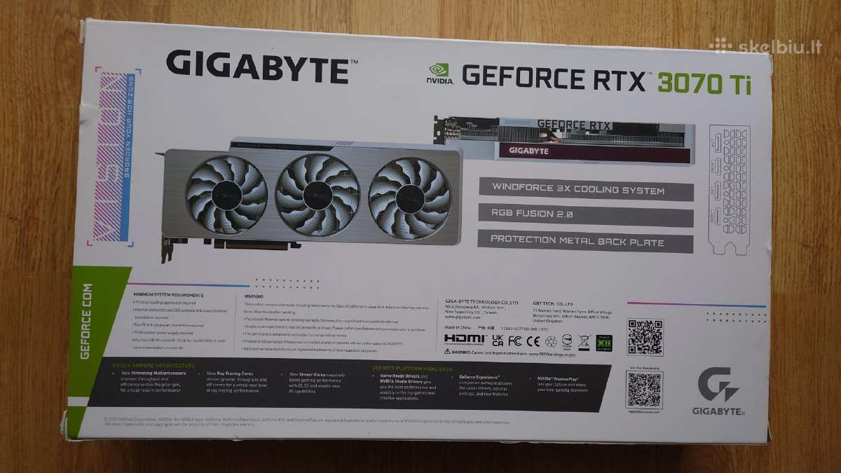 Gigabyte Rtx 3070 Ti vision oc 8gb - nuotraukos Nr. 2