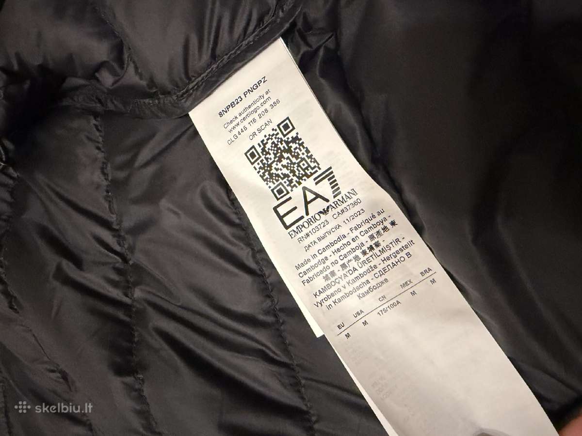 Ea7 core identity down light pukine striuke - nuotraukos Nr. 9
