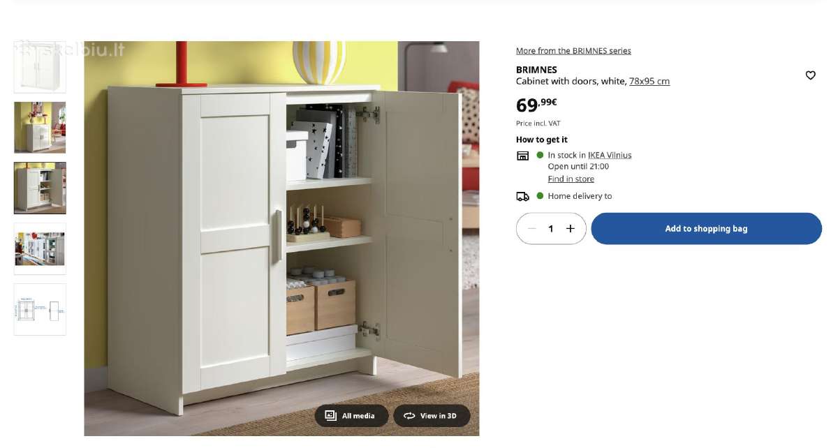 Ikea Brimnes spintelės, baltos, puikios būklės (2 - nuotraukos Nr. 2