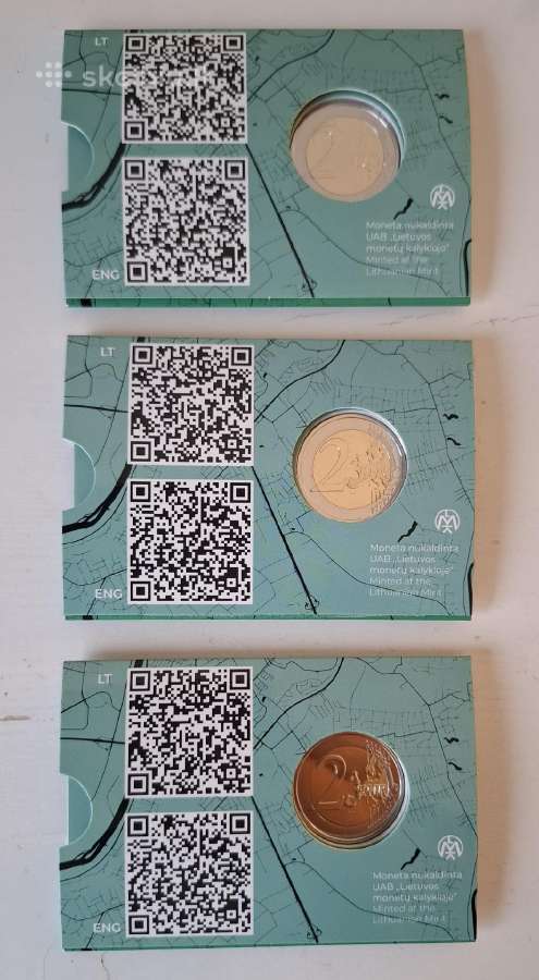 2 Eur moneta kortelėje skirta Kaunui - nuotraukos Nr. 2