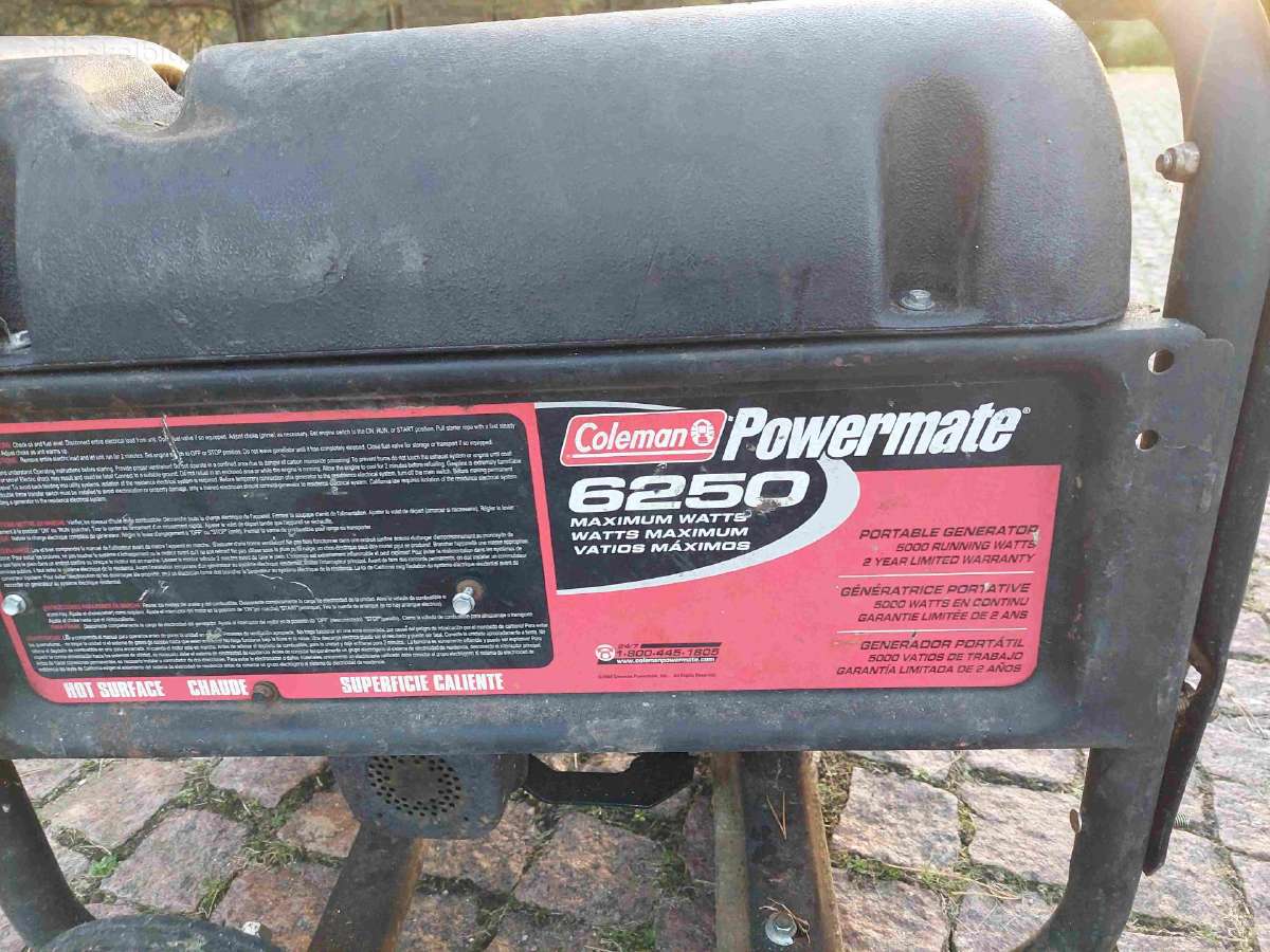 Vienfazis generatorius „Coleman Powermate 6250“ - nuotraukos Nr. 3