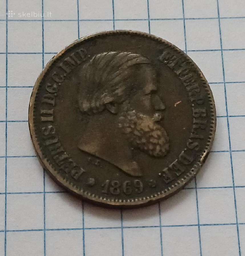 Brazilija. 20 realu. 1869 - nuotraukos Nr. 2