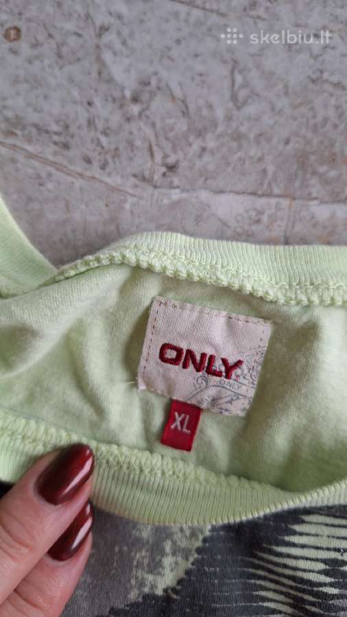 „only“ šviesiai žali roko stiliaus marškinėliai - nuotraukos Nr. 3