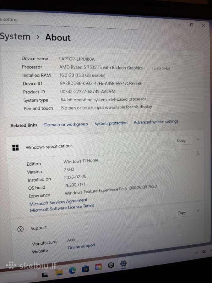 Acer Nitro V15 - nuotraukos Nr. 6