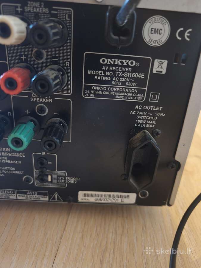 Onkyo Tx-sr604 - nuotraukos Nr. 5