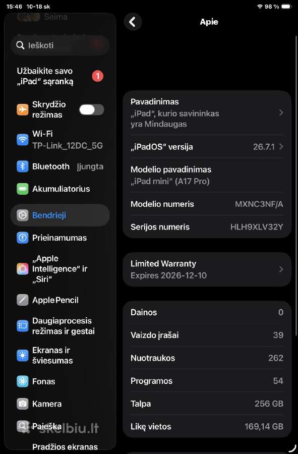 Pigiai naujas Apple iPad mini 256gb su garantija - nuotraukos Nr. 10