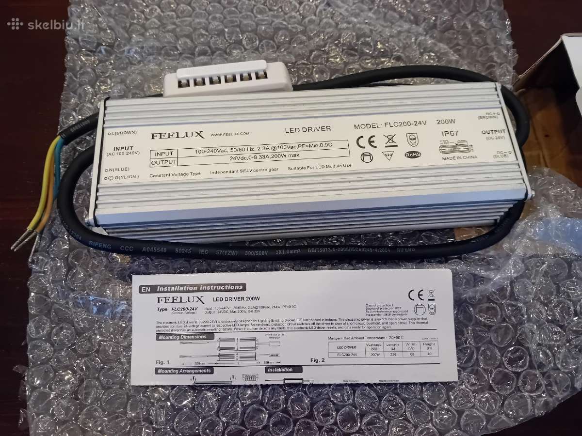 LED transformatorius 200w 24v 30€ - nuotraukos Nr. 2