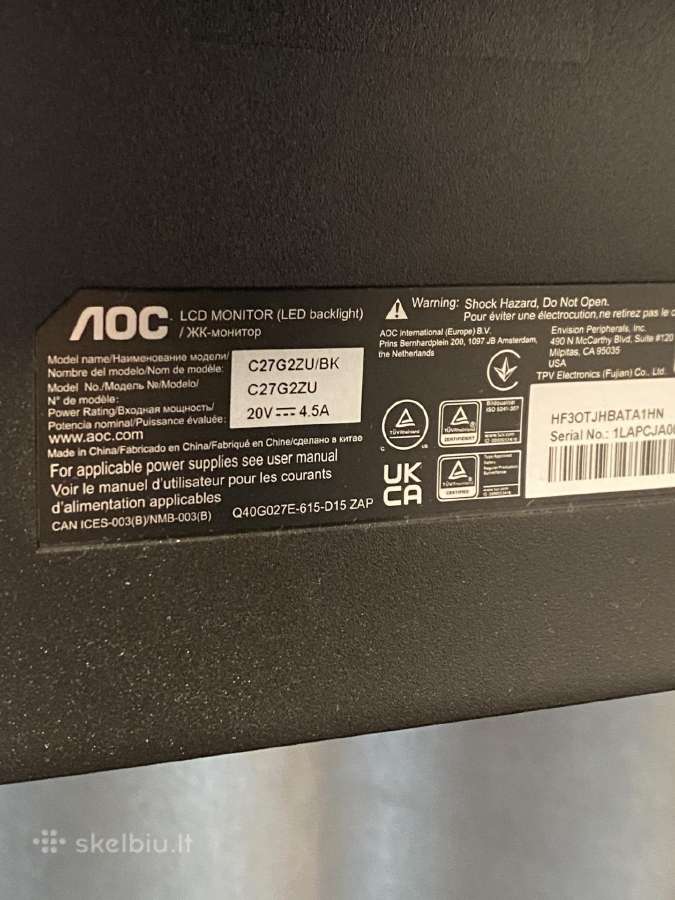 Aoc Gaming išlenktas monitorius (240hz, 27) - nuotraukos Nr. 5
