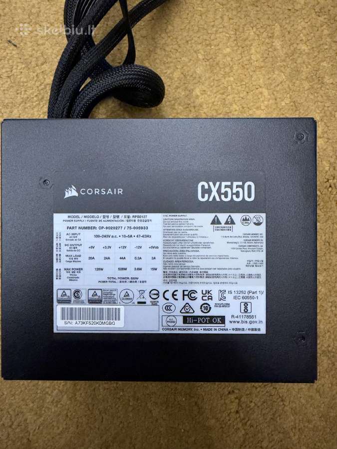 Corsair cx550 psu - nuotraukos Nr. 2