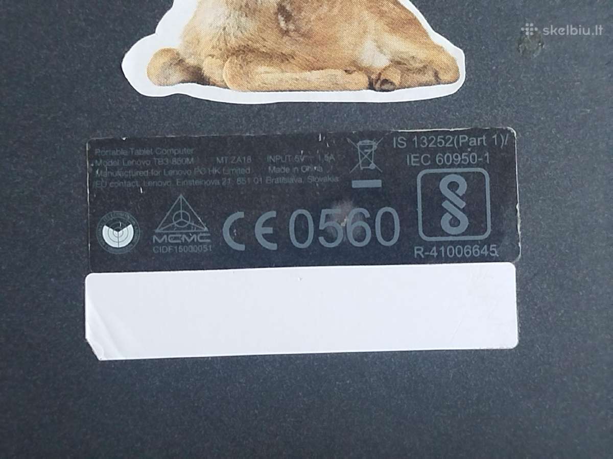 Planšete lenovo tb3 850m - nuotraukos Nr. 3