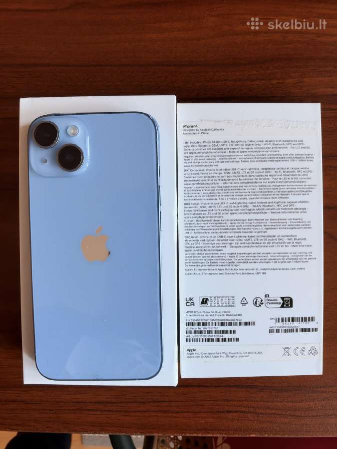 iPhone 14 256gb (Mėlynas) su dėžute ir dėklu - nuotraukos Nr. 3