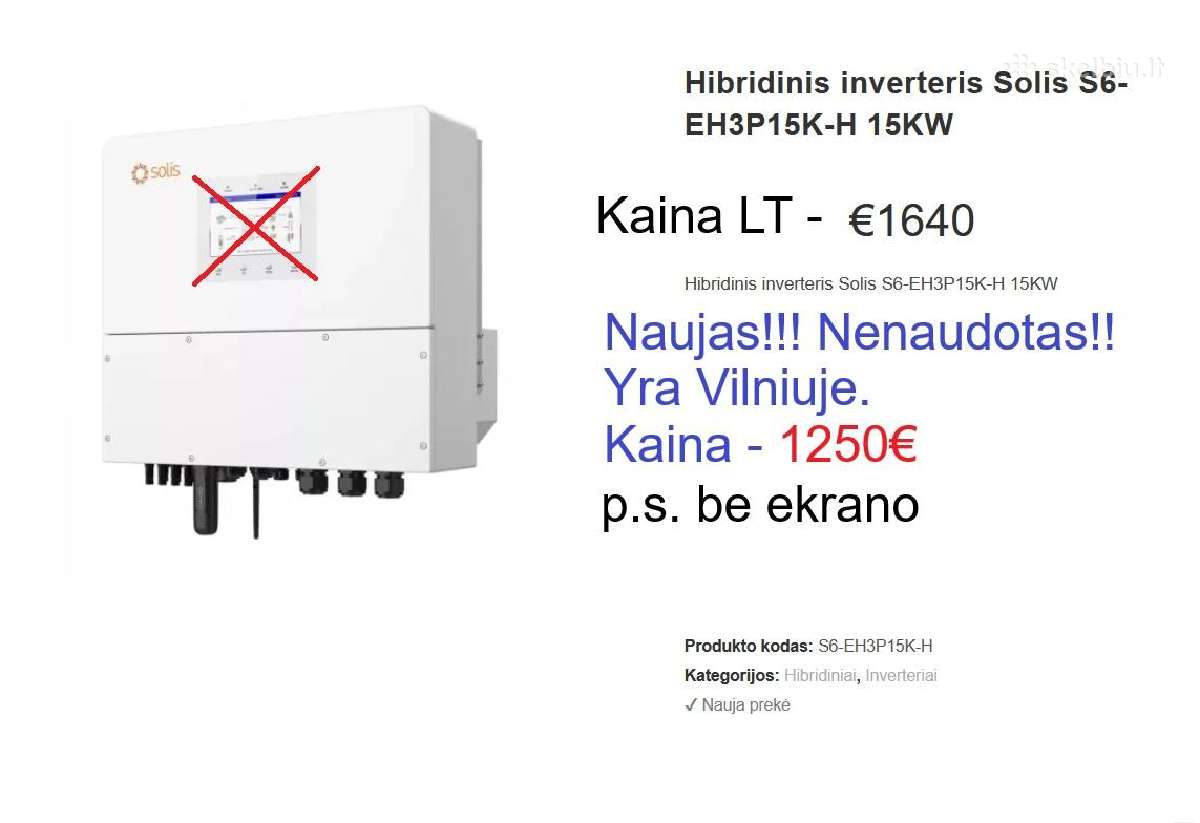 Hibridinis inverteris Solis S6-eh3p15k-nd-h Hybrid - nuotraukos Nr. 2