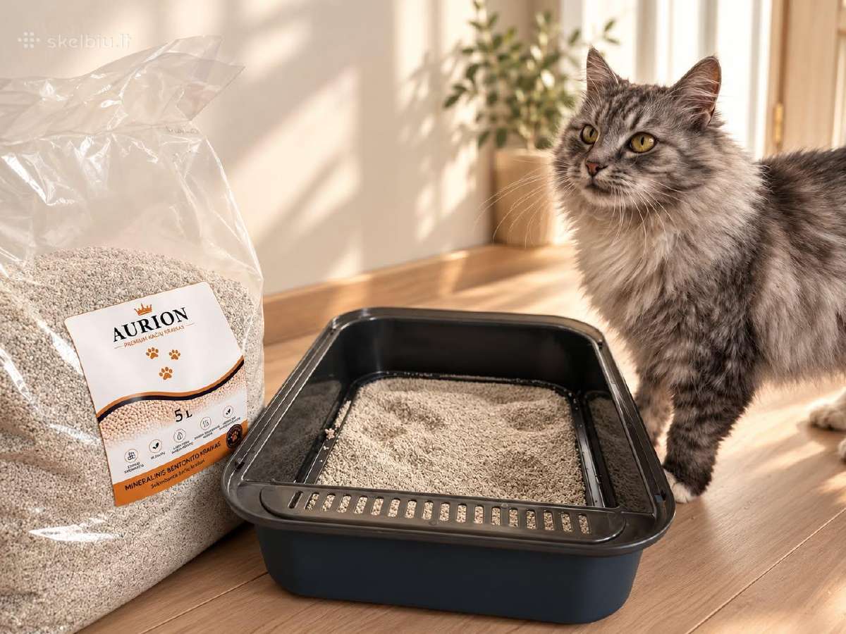 Aurion Premium bentonitinis kačių kraikas 5l - nuotraukos Nr. 2