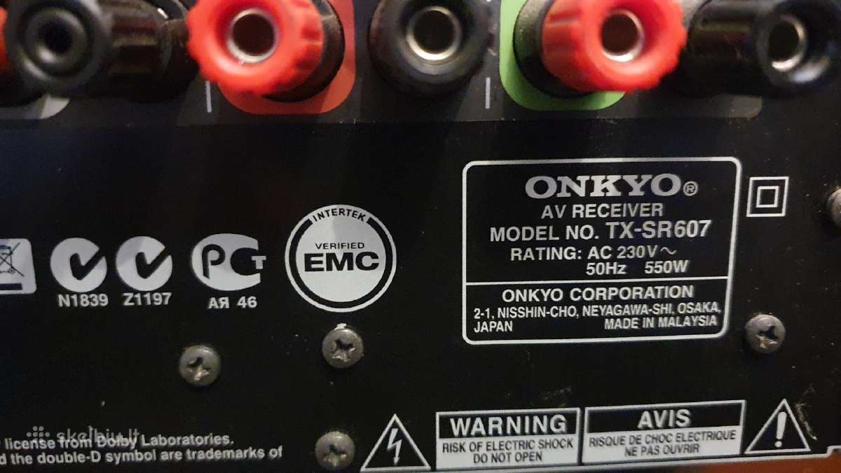 Onkyo tx-sr607 - nuotraukos Nr. 3