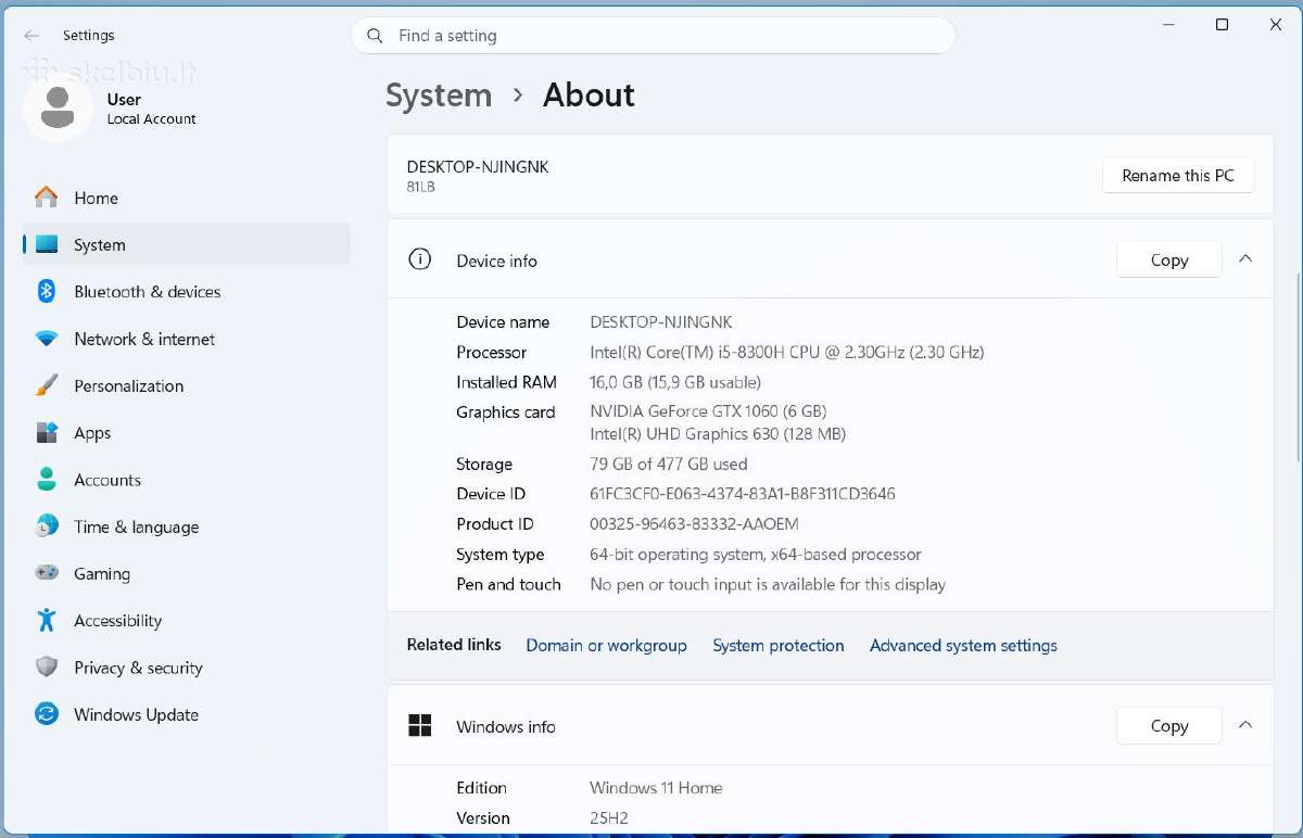 Lenovo Legion i5 / 16 GB / 512 SSD / Gtx / 144hz - nuotraukos Nr. 4