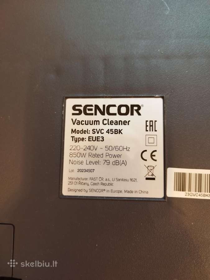 Dulkių siurblys Sencor 850 w - nuotraukos Nr. 3