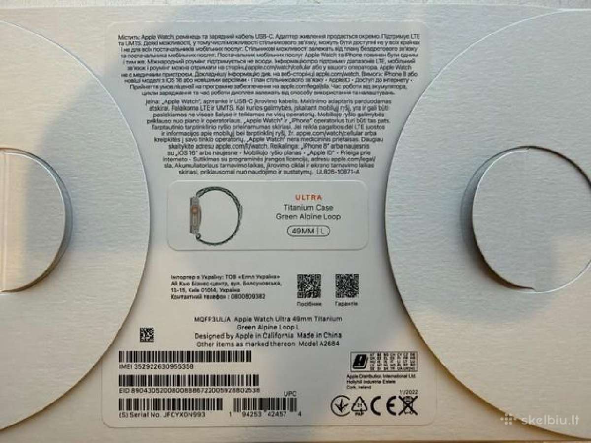 Parduodamas Apple Watch Ultra (1 kartos) - nuotraukos Nr. 4