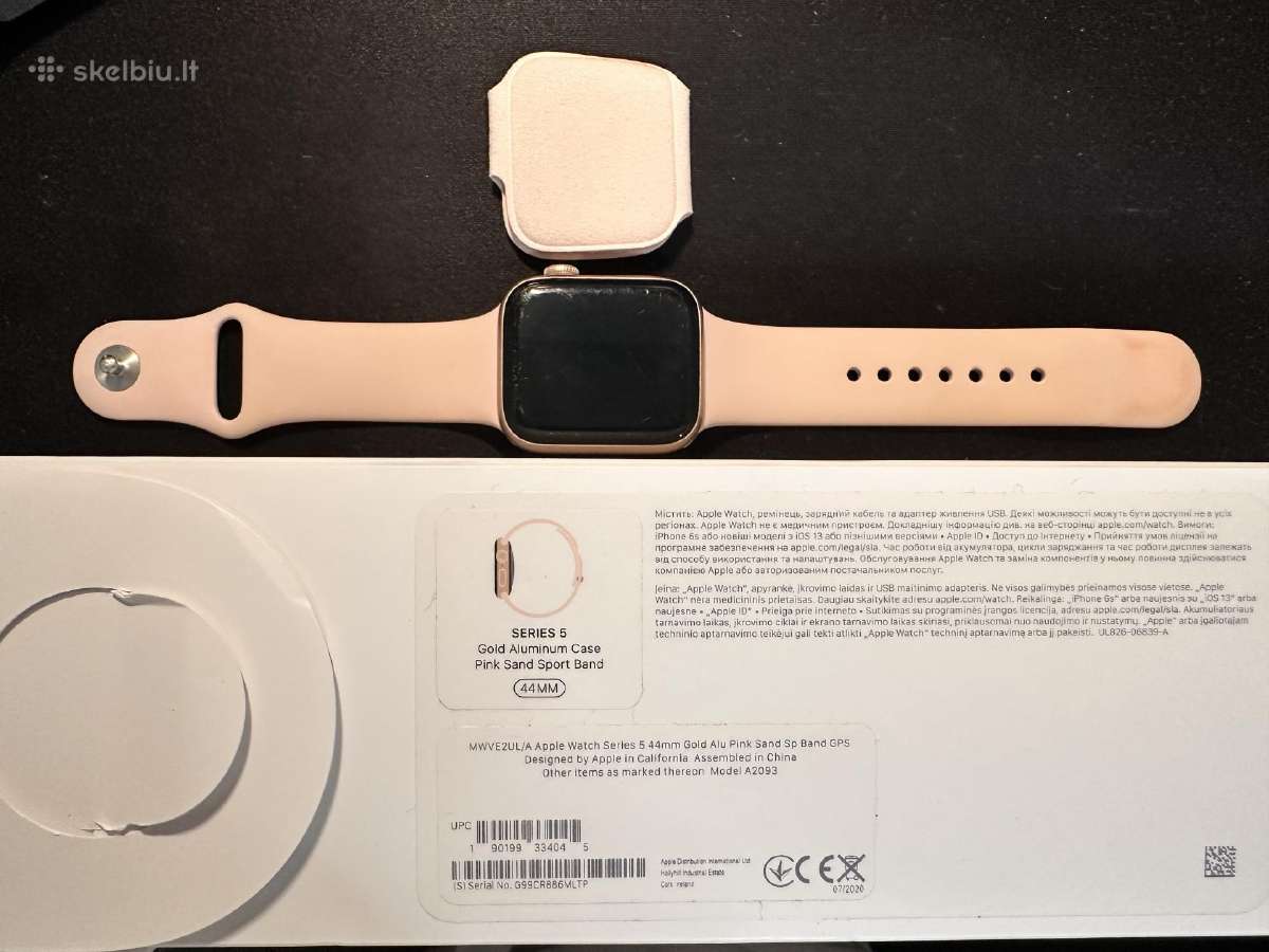 Apple Watch Series 5 (GPS, 44 mm, Gold) - nuotraukos Nr. 4