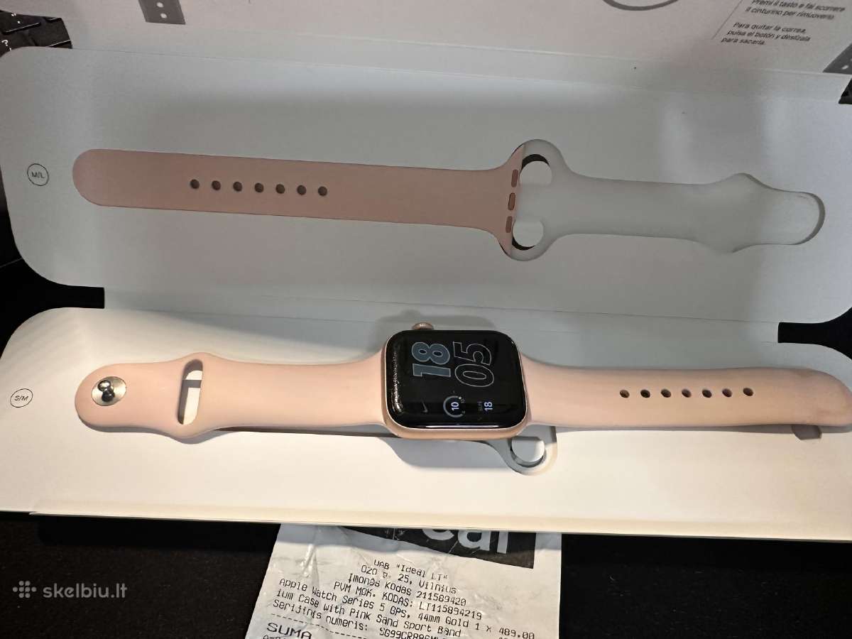 Apple Watch Series 5 (GPS, 44 mm, Gold) - nuotraukos Nr. 9