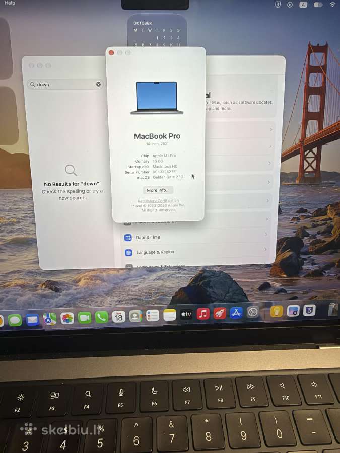 Apple MacBook Pro 14 M1 Pro 16 GB RAM 512 GB - nuotraukos Nr. 7