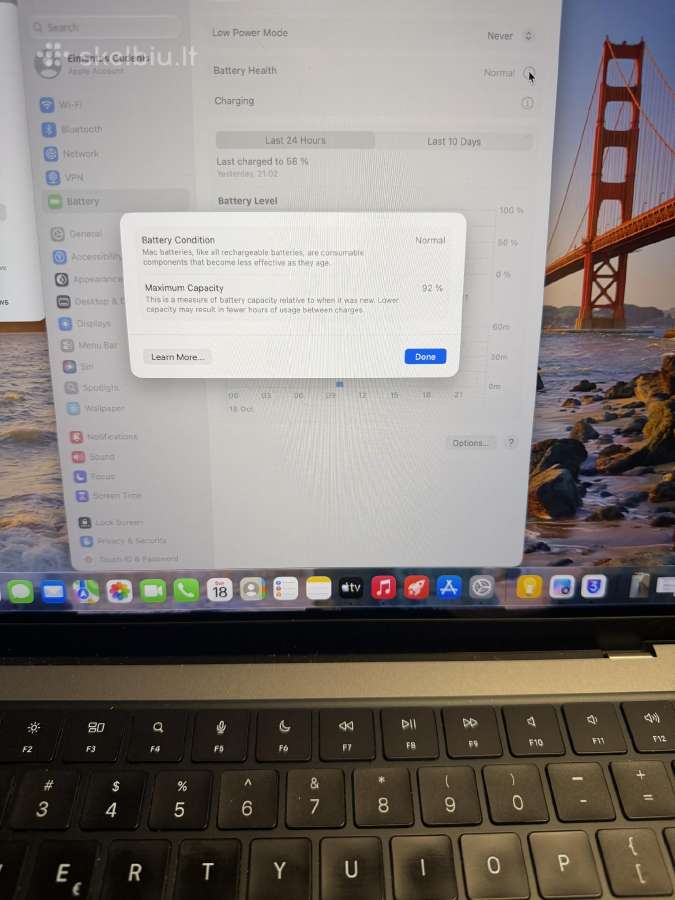 Apple MacBook Pro 14 M1 Pro 16 GB RAM 512 GB - nuotraukos Nr. 8
